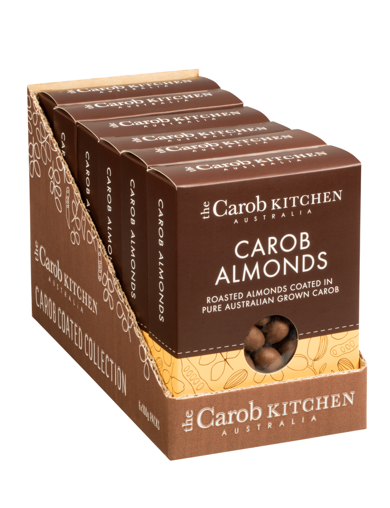 Carob Coated Almonds  6 x 100g