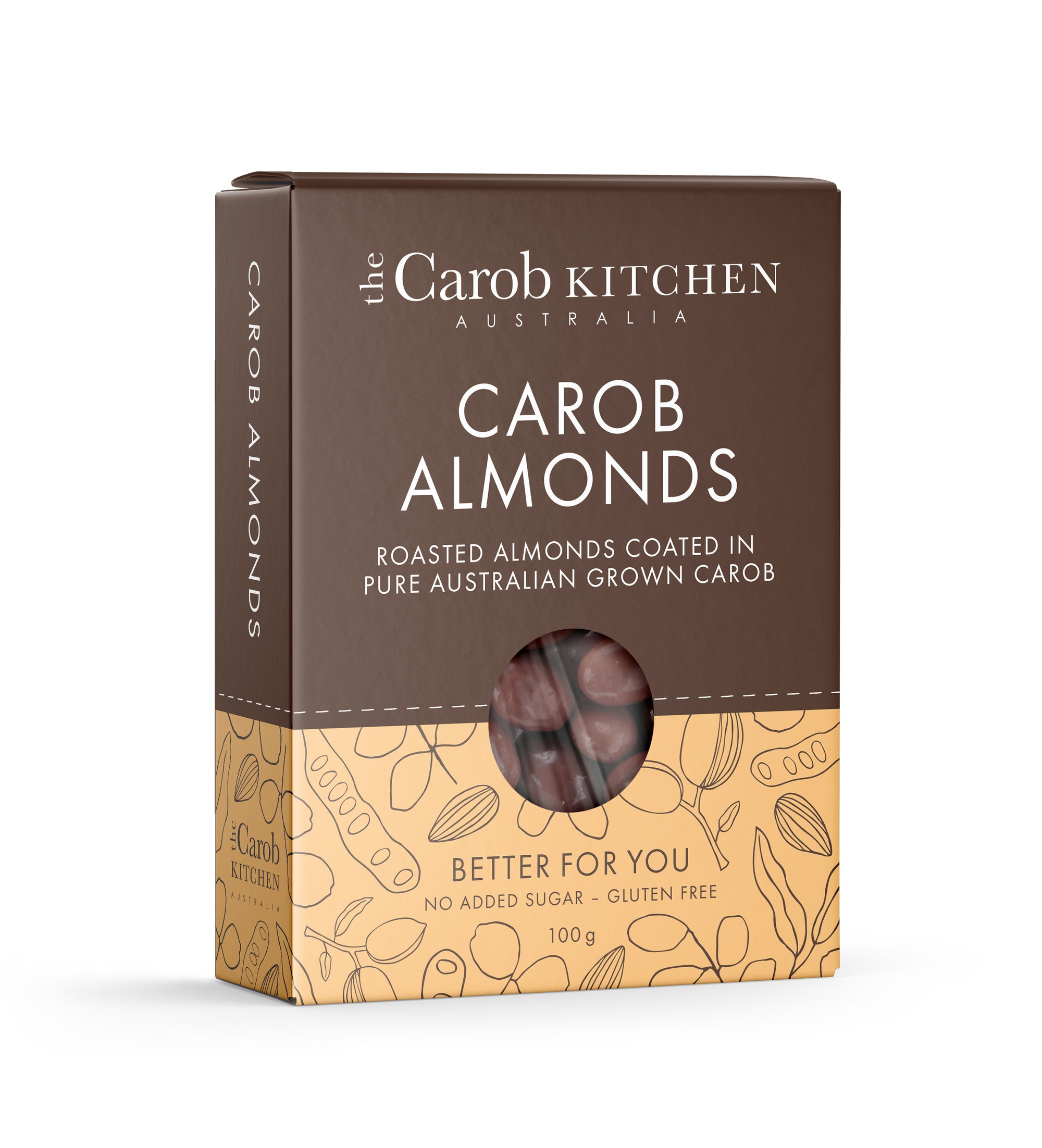 Carob Coated Almonds 100g